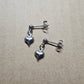 Stainless Steel Heart Dangly Stud Earrings