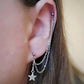 Star Charm Stainless Steel Double Chain Helix Cartilage to Lobe Earring