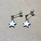 Stainless Steel Star Dangly Stud Earrings