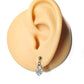 Stainless Steel CZ Heart Dangly Stud Earrings