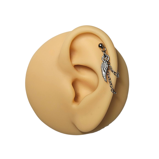 Angel Wing Charm Stainless Steel Cartilage Earring