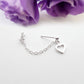 Sterling Silver Heart Helix Cartilage Earring. Single or Pair