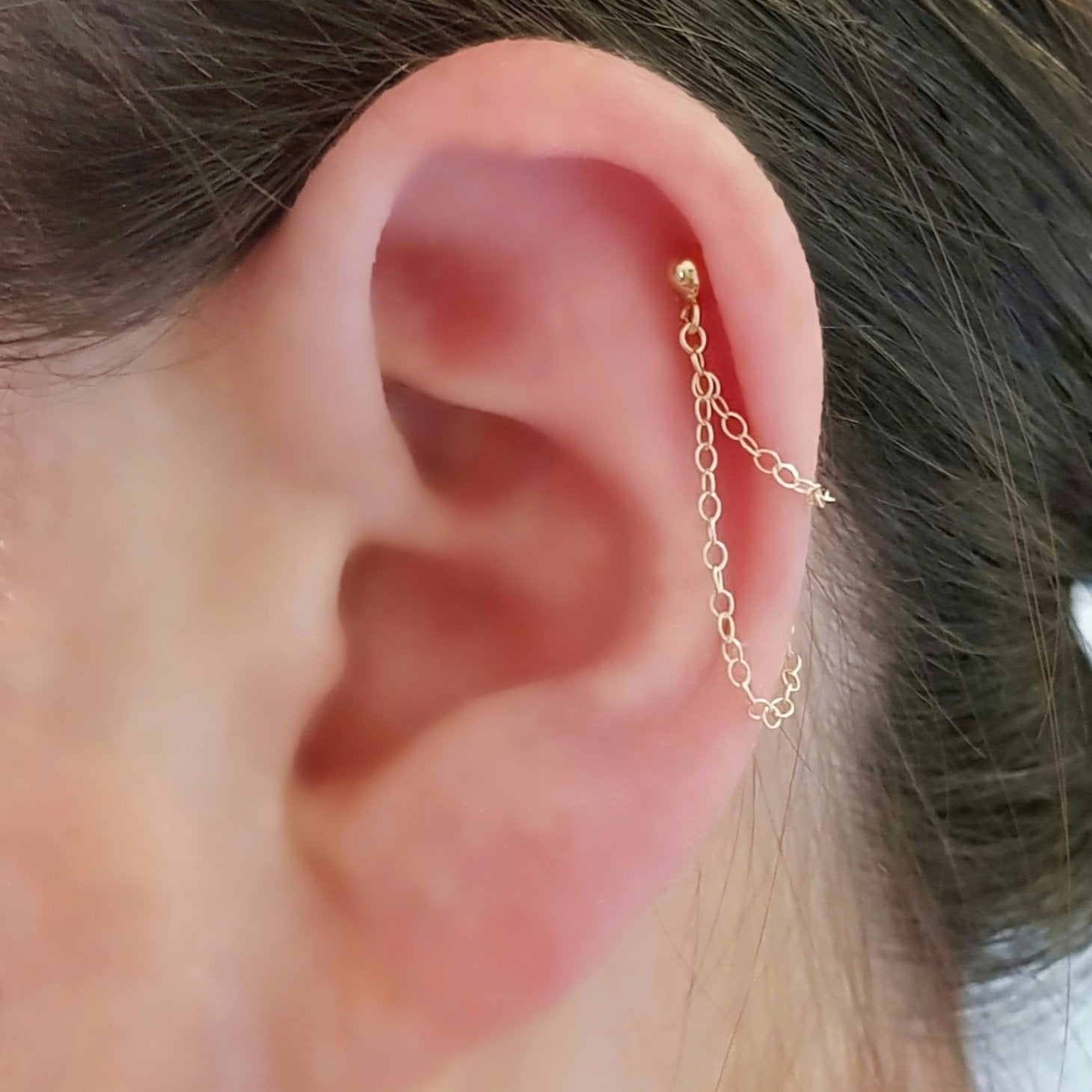 Helix earring hot sale with chain