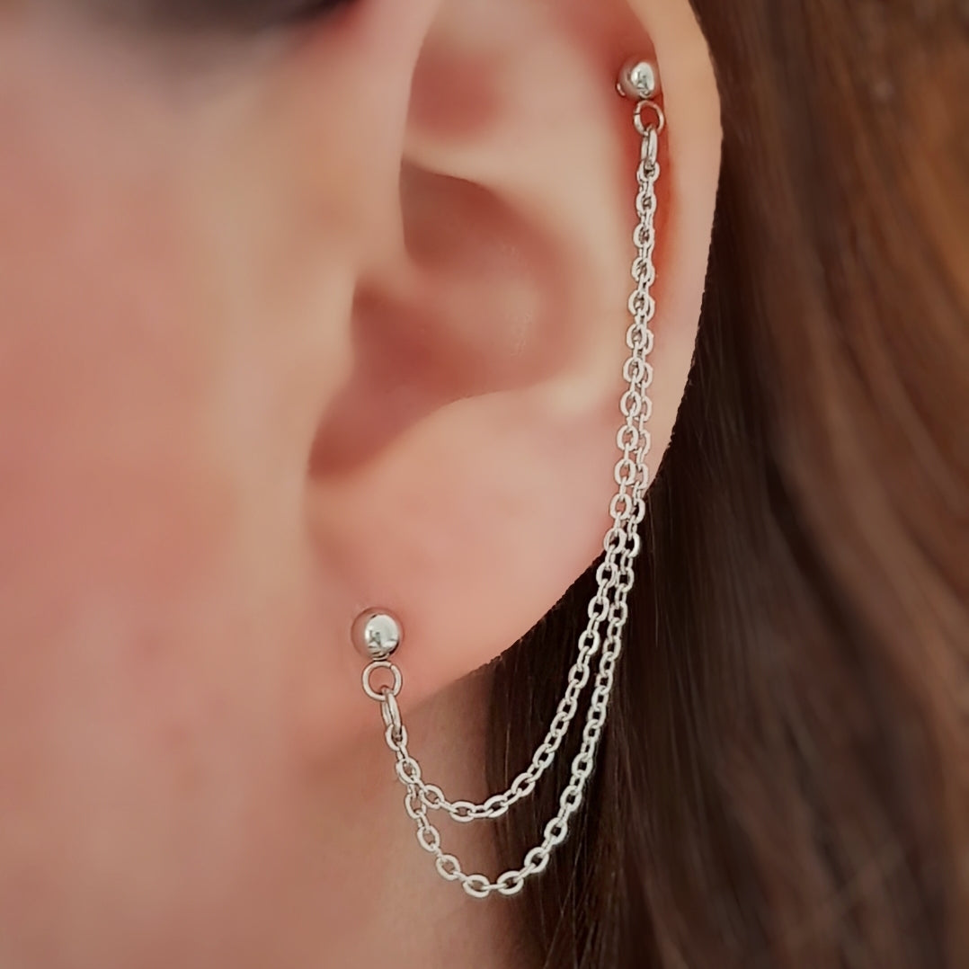 Stainless steel helix cartilage earring