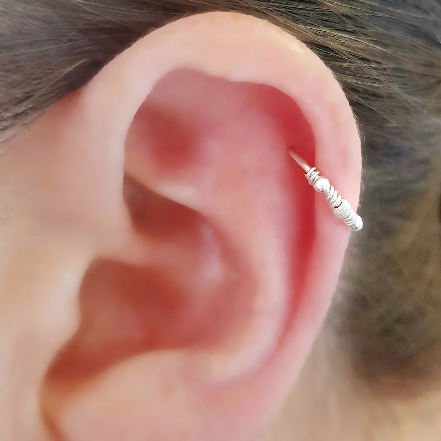 Sterling silver helix cartilage hoop earring