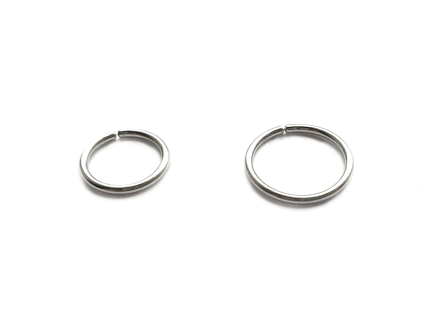 16g Sterling Silver 925 Helix Cartilage Conch Seamless Hoop Earring. 10mm or 12mm Inside Diameter.