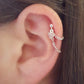 Sterling Silver Pink or Clear Heart Helix Cartilage Earring. Single Earring