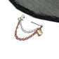 Rose gold silver heart chain earring helix cartilage