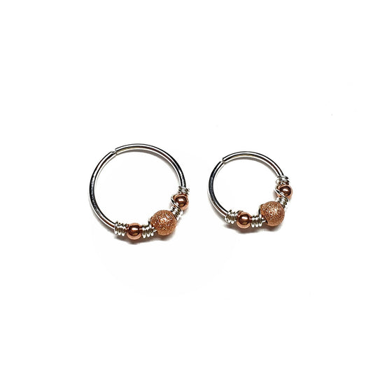 Sterling silver rose gold hoop earring cartilage nose