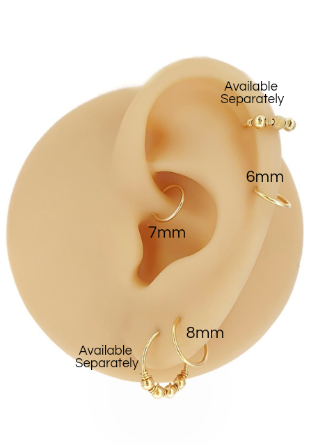 Gold cartilage seamless hoop earring