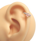 Silver cartilage hoop pink bead
