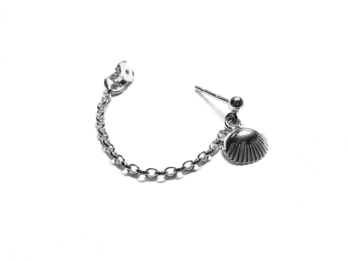 Shell Charm Helix Cartilage Chain Earring Sterling Silver