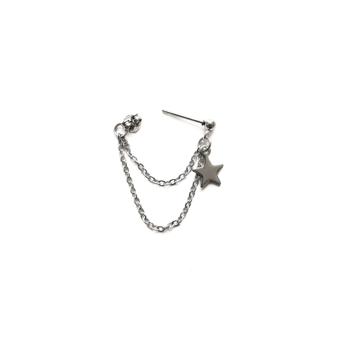 Star Stainless Steel Cartilage Chain Earring