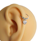 Helix Cartilage Heart Charm Dangle Hoop Earring 20g Sterling Silver