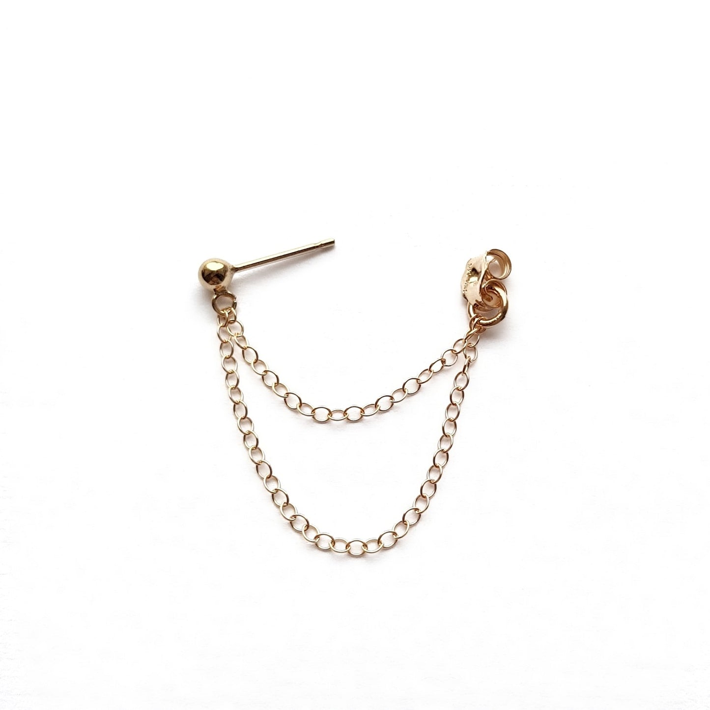 gold filled helix cartilage chain earring