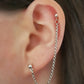 Stainless Steel Single Chain Helix Cartilage to Lobe Earring