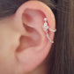 Sterling Silver Pink or Clear Heart Helix Cartilage Earring. Single Earring