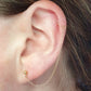 Hoop to Stud Chain Earring for Helix Cartilage Piercing to Lobe. 22g Hoop. 14k Gold Filled
