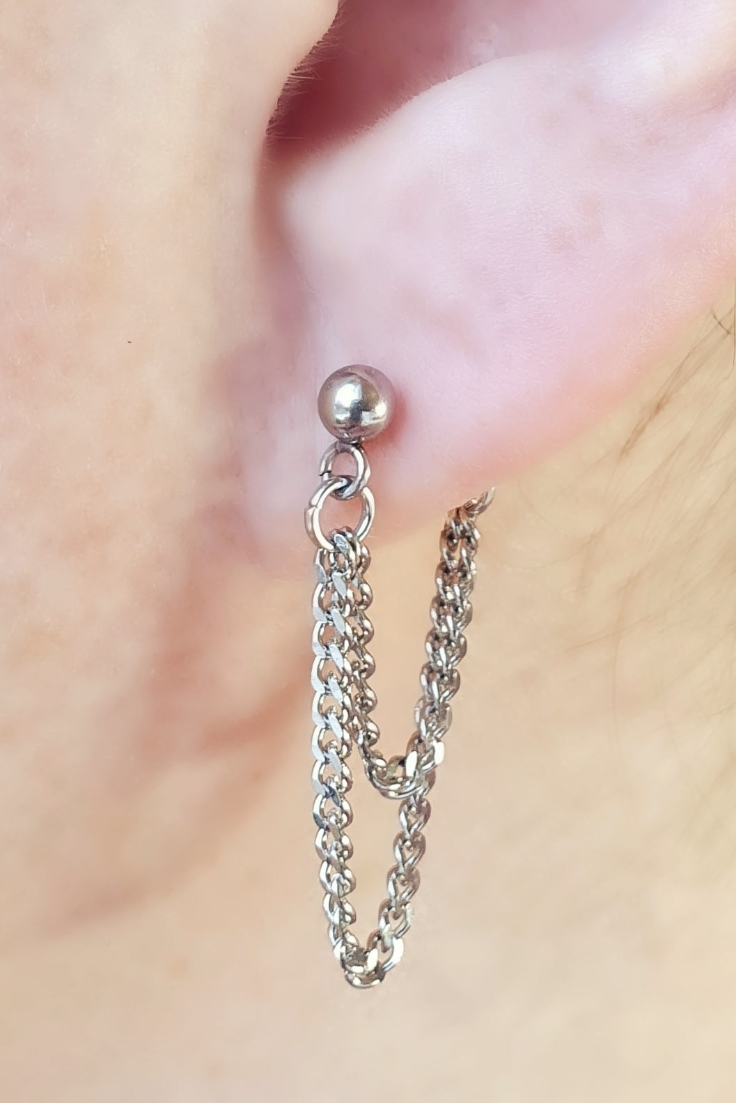 Curb Chain Stainless Steel Helix Cartilage Earring
