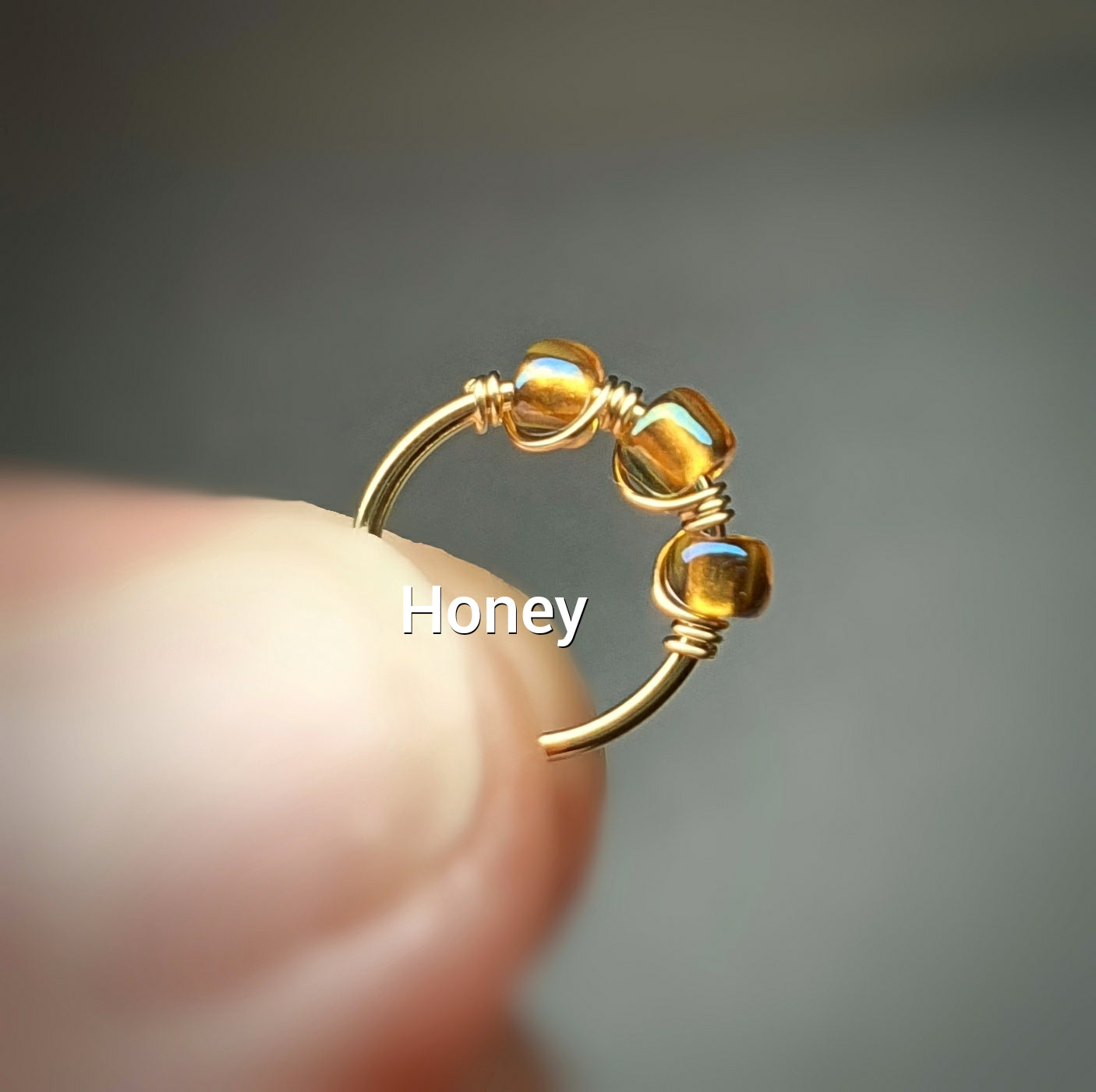 Gold nose ring helix hoop