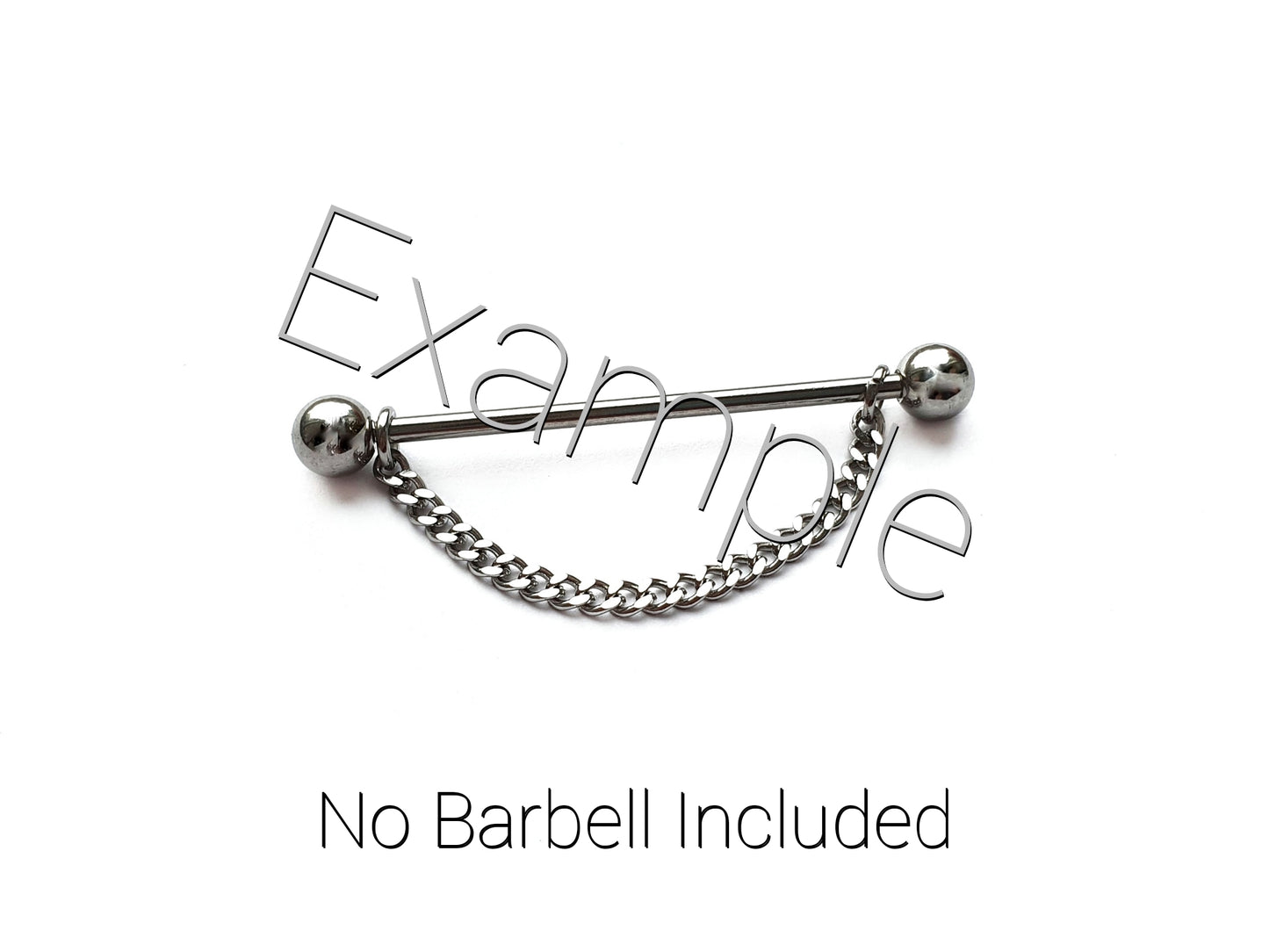 Stainless Steel Curb Chain for Barbell or Labret. Ear Chains. Industrial Helix Cartilage Piercing