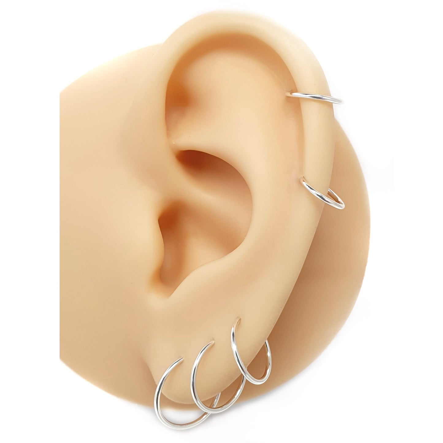 Sterling silver cartilage hoops 20g