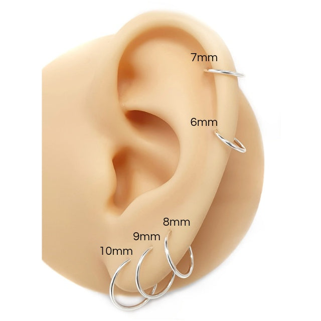 9ct Gold 8mm Half Round Twist Hoop Earrings | Prouds