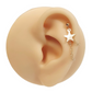 gold star cartilage chain earring