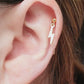 Lightning Bolt Charm and Chain Helix Cartilage Earring. 14k Gold Filled